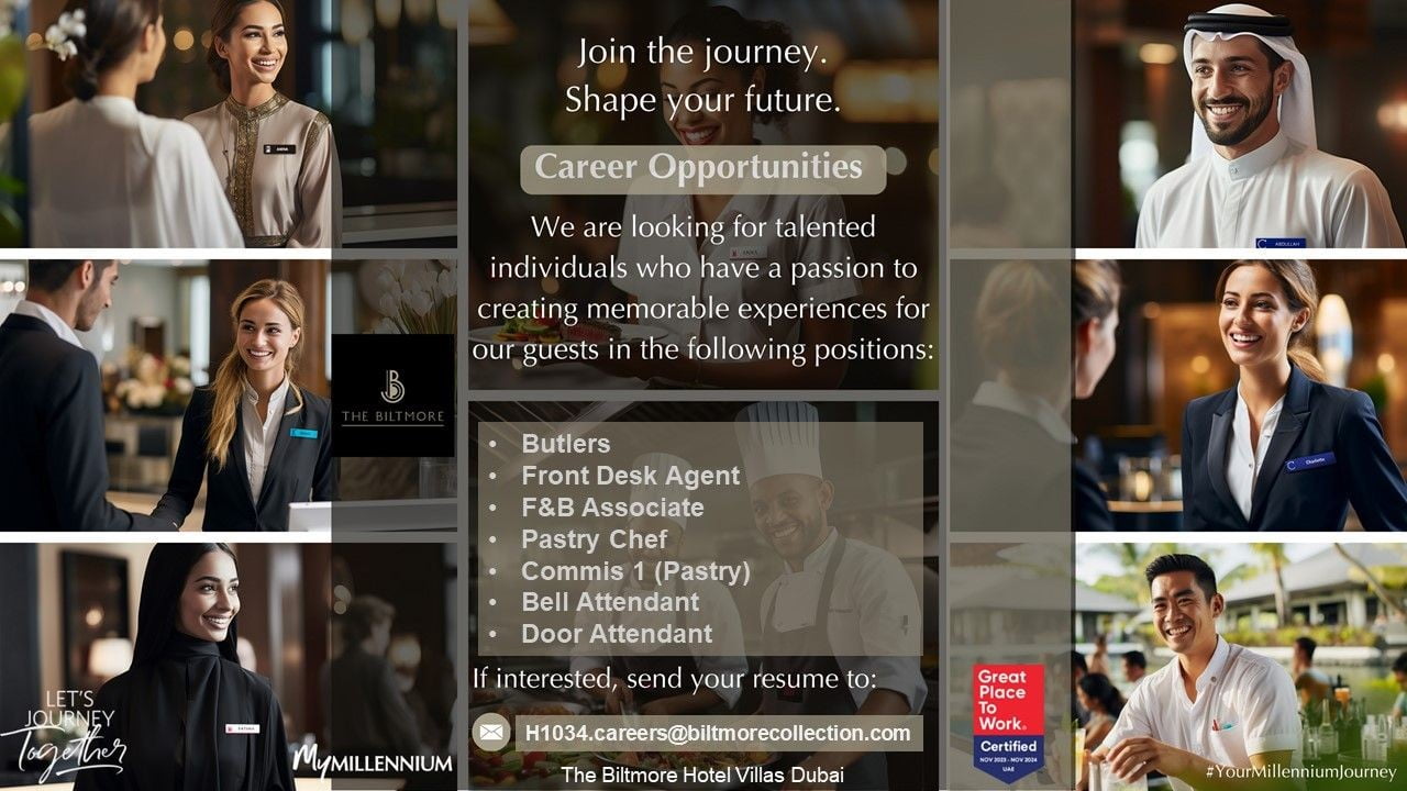 The Biltmore Hotel Villas Dubai Careers