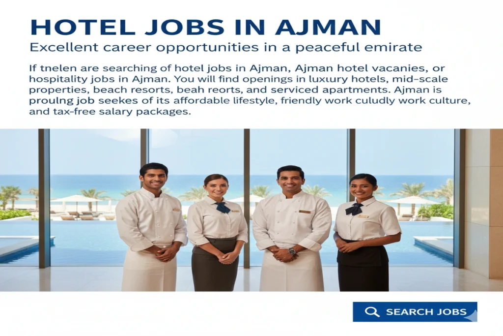 Hotel jobs in Ajman offer excellent career opportunities for hospitality professionals seeking stable employment in a peaceful and well-developed emirate.
