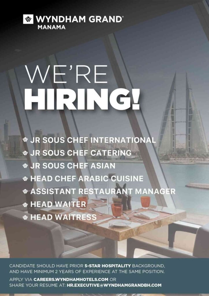 Wyndham Grand Manama jobs
