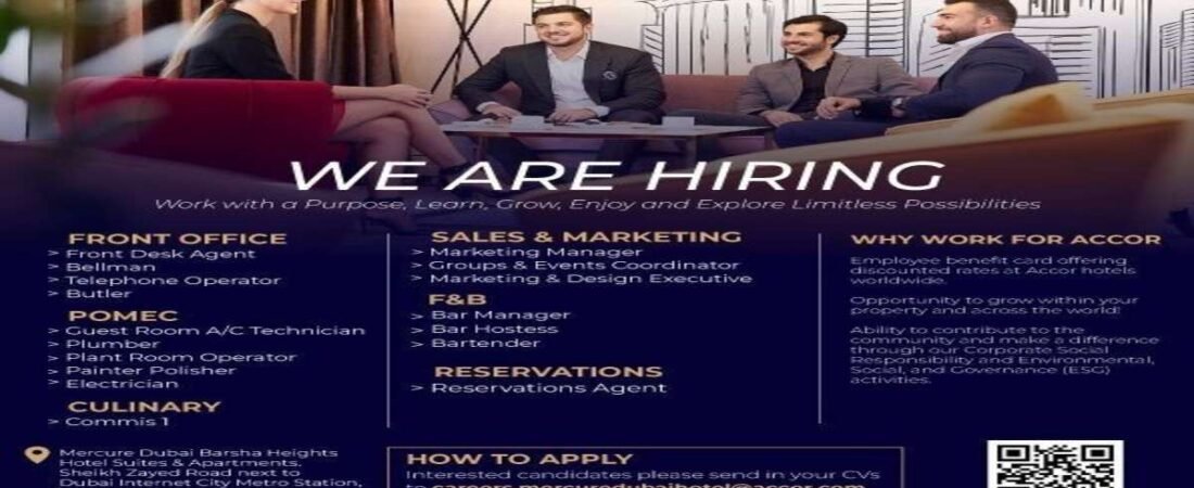 Mercure Hotel Dubai Barsha Heights Jobs Hiring for Multiple Departments in 2026