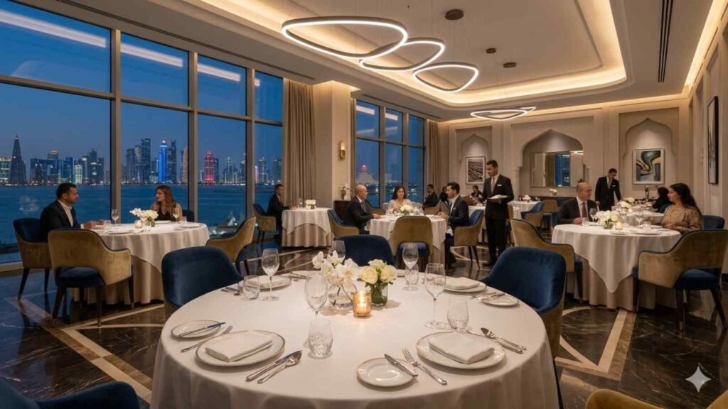 Professional team working in luxury hotel